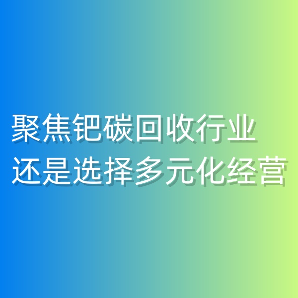 清輝鈀碳回收日記550，聚焦鈀碳回收行業(yè),還是選擇多元化經(jīng)營