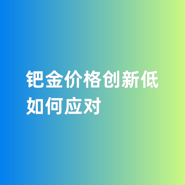 鈀碳回收，鈀金價格創(chuàng)新低，如何應對